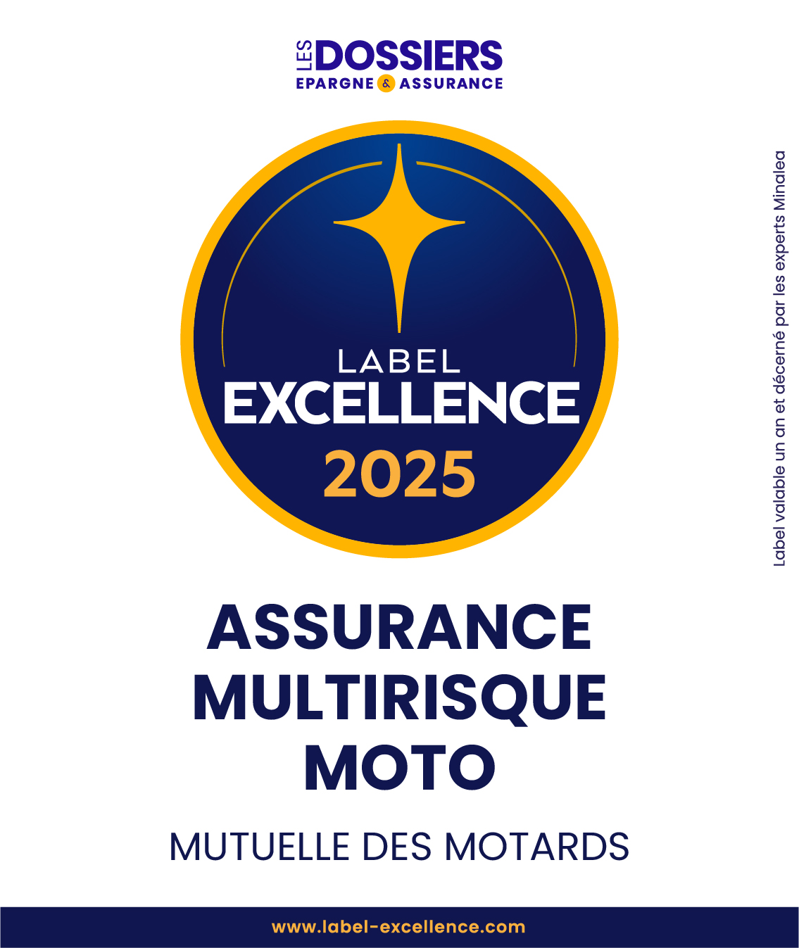 Label Excellence 2025 - Assurance multirisque moto